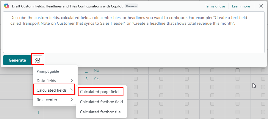 Use Copilot to create a Custom Field - 2