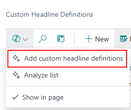 Use Copilot to create a Custom Headline