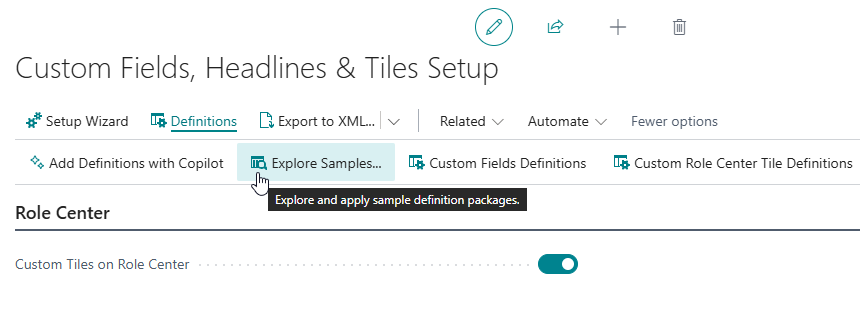 Explore Samples Action