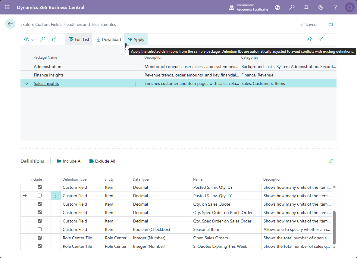 Use samples to create records in Custom Fields